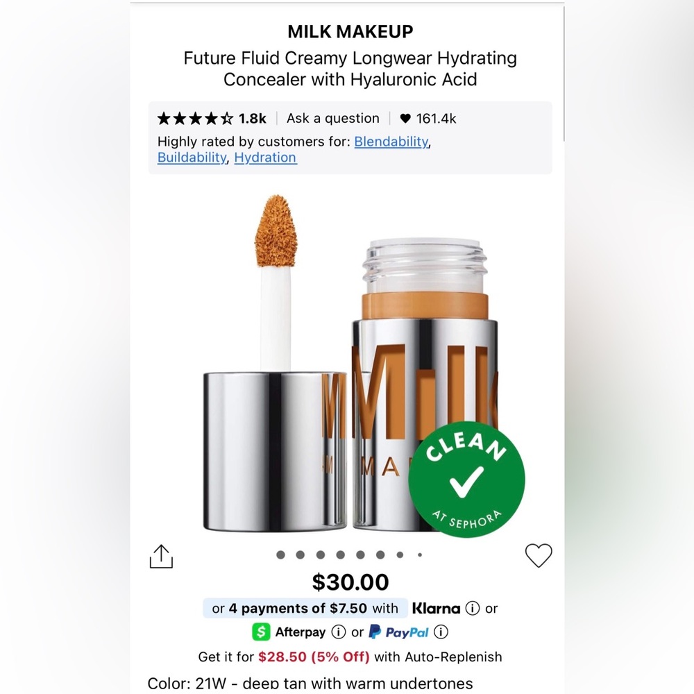 Milk Makeup Future Fluid All Over Cream Concealer 21W